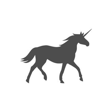 Unicorn silhouettes icon isolated on transparent background