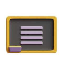 3d blackboard education icon