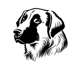 Anatolian Shepherd, Silhouettes Dog Face SVG, black and white Anatolian Shepherd vector