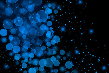 Realistic Colorful bokeh sparkle light effects on black background