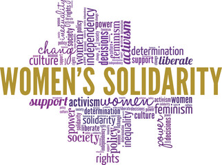 Fototapeta premium Women's Solidarity word cloud conceptual design isolated on white background.