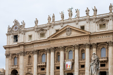 Fototapeta na wymiar Rooftop of St Peter's Basilica in Vatican City