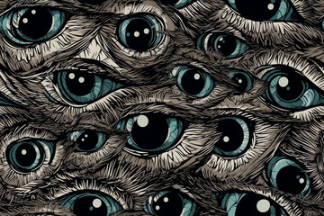 Illustrative texture of beautiful eyes. Generative AI