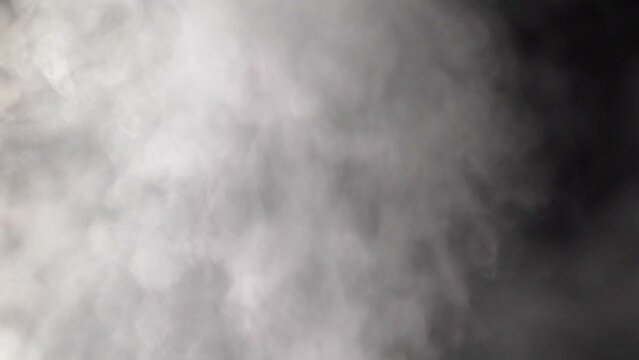 Steam, smoke, mist or fog. Vapor stream generator. Humidifier white air blowing.