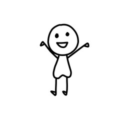 pictogram person, various poses, sketch drawing, stick figures people. stickman