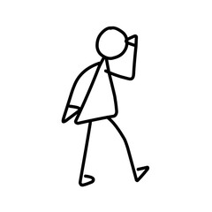 pictogram person, various poses, sketch drawing, stick figures people. stickman