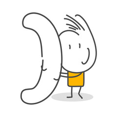 Stick figures. Alphabet. Isolated on white background. Hand drawn Doodle Line Art Cartoon Design character.