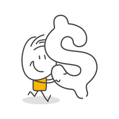 Stick figures. Alphabet. Isolated on white background. Hand drawn Doodle Line Art Cartoon Design character.