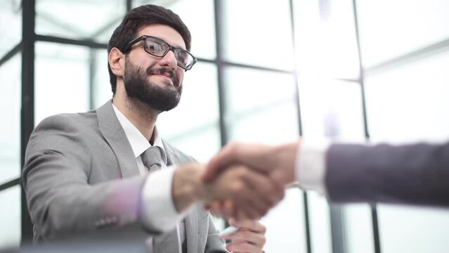 welcome business. Handshake, business man with shake hands. corporate greeting hand.
