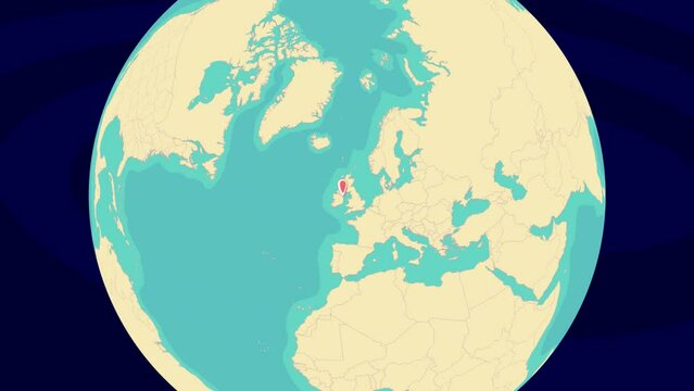 Zooming To Dundalk  Location On Stylish World Globe