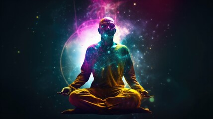 Galactic Lotus Meditation Abstract (AI Generated).Galactic Lotus Meditation Abstract (AI Generated).