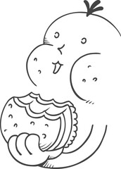 Hungry face eating burger