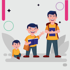 From childhood to secondary school illustration 