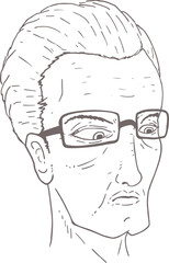 Man with glasses looking