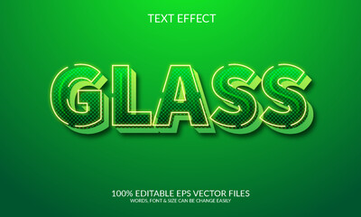 Glass 3D Fully Editable Vector Text Effect 
