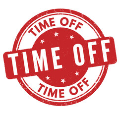 Time off grunge rubber stamp