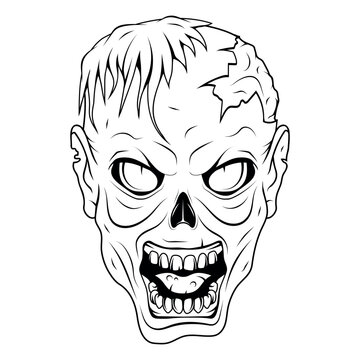 Zombies. Vector illustration sketch of rotting flesh. Picture for halloween.