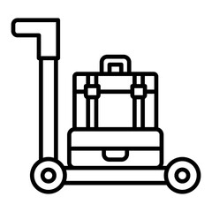 Airport cart Line Icon