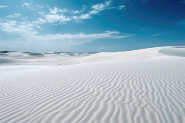 A view of the vast sand dunes at White Sands. Generative AI