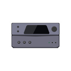 Fototapeta premium black av receiver cartoon vector illustration