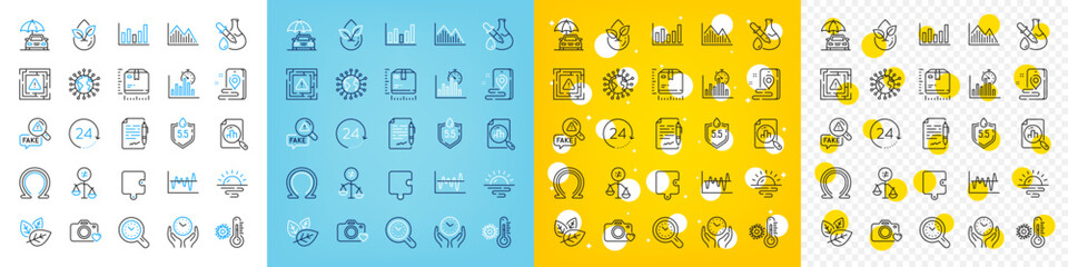 Vector icons set of Place, Ph neutral and Organic product line icons pack for web with 24 hours, Coronavirus, Discrimination outline icon. Stock analysis, Maze attention. Vector