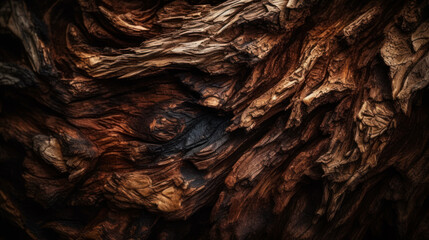 wooden background from a log in cracks and breaks. Background for subject photography. Created by AI.
