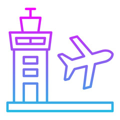 Airport Line Gradient Icon