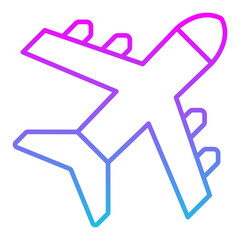 Plane Line Gradient Icon