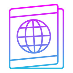 Passport Line Gradient Icon