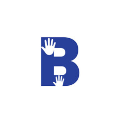 Letter B logo design. logo letter b with unique designs. B and Hand logo design. logo for company
