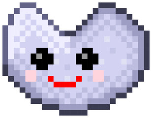 Smile shape icon pixel art. Vector illustration.	