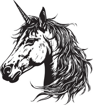 Unicorn, realistic unicorn  Vector illustration, SVG