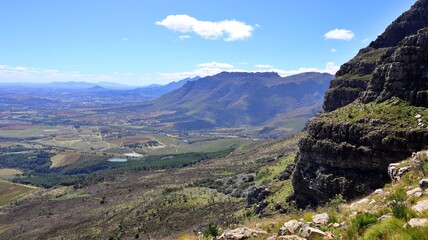beautiful mountain landscapes looking farms, Cape Town South Africa