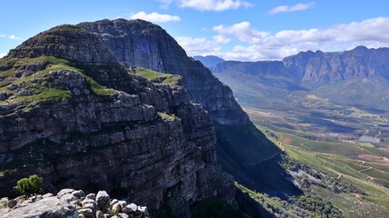 Fototapeta na wymiar beautiful Mountain gorge in Stellenbosch, Cape Town South Africa 