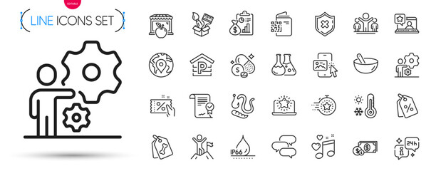 Pack of Approved agreement, Pet tags and Report line icons. Include Online rating, Winner, Sulfur mineral pictogram icons. Phone image, Qr code, Cooking mix signs. Discount tags. Vector