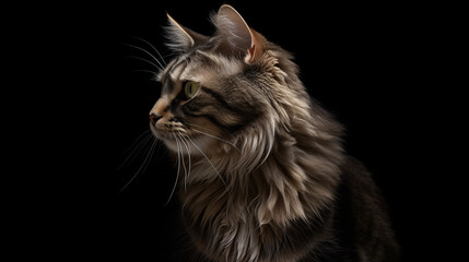 Focused Cat with Dreamy Blurred Background in Close-up Shot generative ai