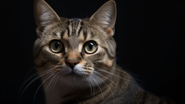 Close-up Portrait of a Serene Cat with Soft Blurred Background generative ai