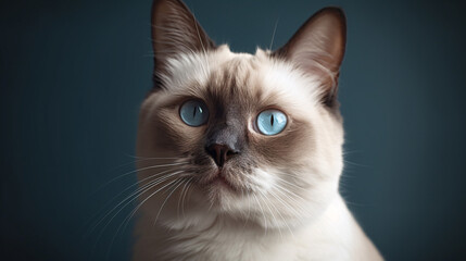 Captivating Close-up of a Focused Cat with Softly Blurred Background generative ai