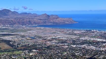 View of the Ocean from a mountain in Cape Town, South Africa 