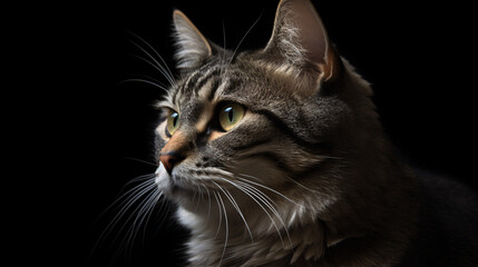 Alluring Close-up: Astonishing Focus on Cat with Artistic Blurred Background generative ai