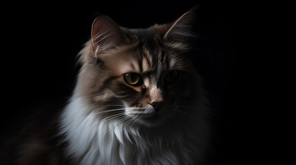 Radiant Eyes: Captivating Focus on Cat with Ethereal Blurred Background generative ai