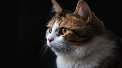 Graceful Feline: Remarkable Focus with Softly Blurred Background generative ai