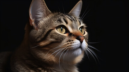 Amazing Close-up: Breathtaking Focus on Cat with Ethereal Blurred Background generative ai