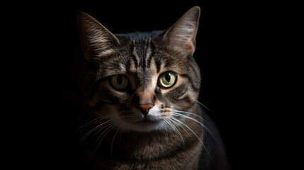Obraz premium Regal Stare: Unbelievable Focus on Cat with Subtle Blur Background generative ai