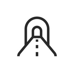 Tunnel Road, linear style icon. Editable stroke width