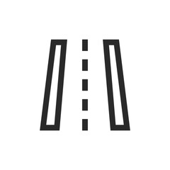 Road and sidewalk, linear style icon, pedestrian pathway. Editable stroke width