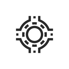 Road ring, linear style icon. Editable stroke width