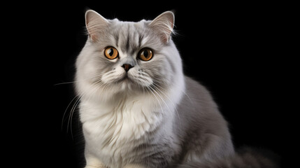 Hypnotic Stare: Unbelievable Focus on Cat with Soft Blur Background generative ai