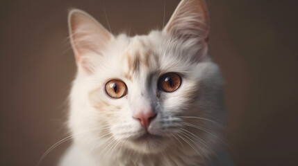 Hypnotic Stare: Unbelievable Focus on Cat with Soft Blur Background generative ai