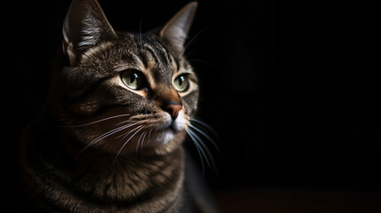 Serene Majesty: Breathtaking Focus on Cat with Blurred Background generative ai